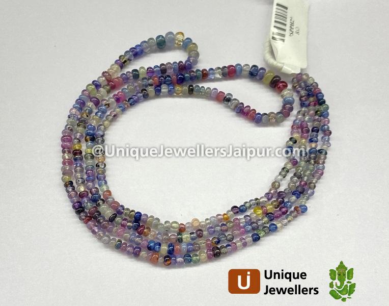 Multi Sapphire Smooth Roundelle Beads